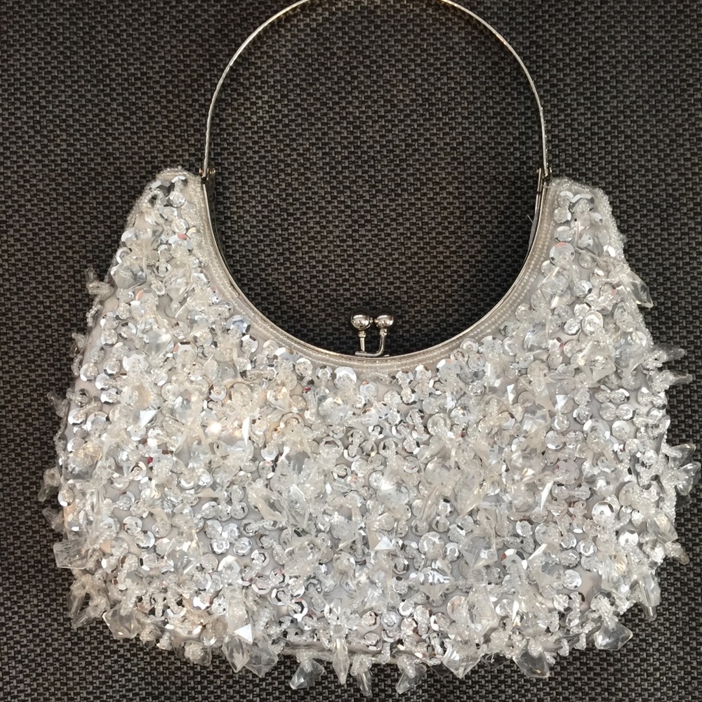 Jeweled sequin sparkling handbag